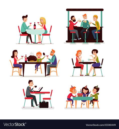 Eating People Set Royalty Free Vector Image Vectorstock Aff Set