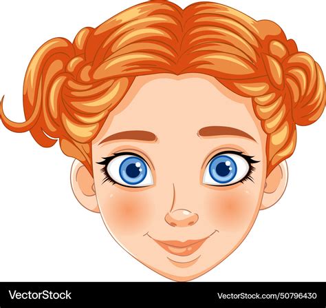 A Cheerful Young Girl With Red Hair Royalty Free Vector