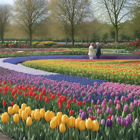 Premium Photo | Flower garden Keukenhof