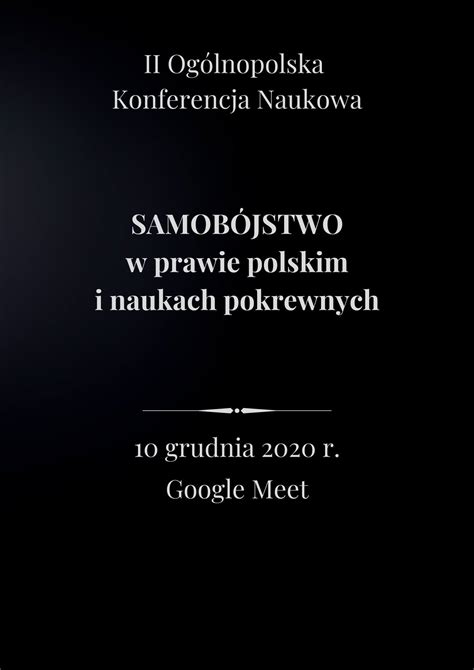 Samobójstwo w prawie polskim i naukach pokrewnych II OKN