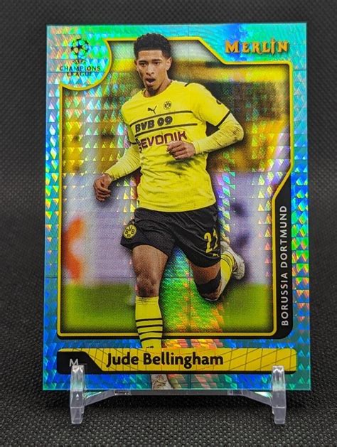 2021 22 TOPPS MERLIN JUDE BELLINGHAM AQUA PRISM 90 BORUSSIA DORTMUND