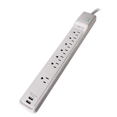 GE 2 USB/2 AC Surge Protector with Charging Shelf-14922 - The Home Depot