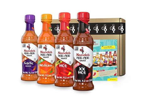 Nando S Peri Peri Hot Sauce Lovers Pack Garlic Medium Hot Extra Extra Hot 9