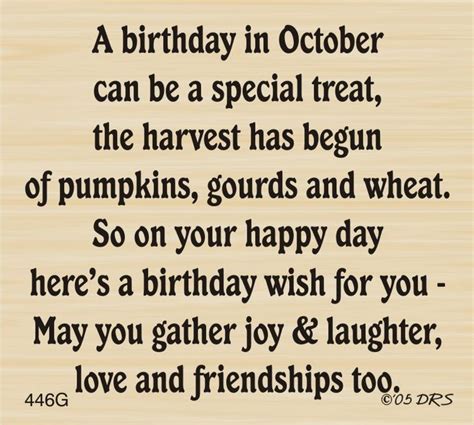 October Month Birthday Quotes Birthday Verses Card Sayings Verses