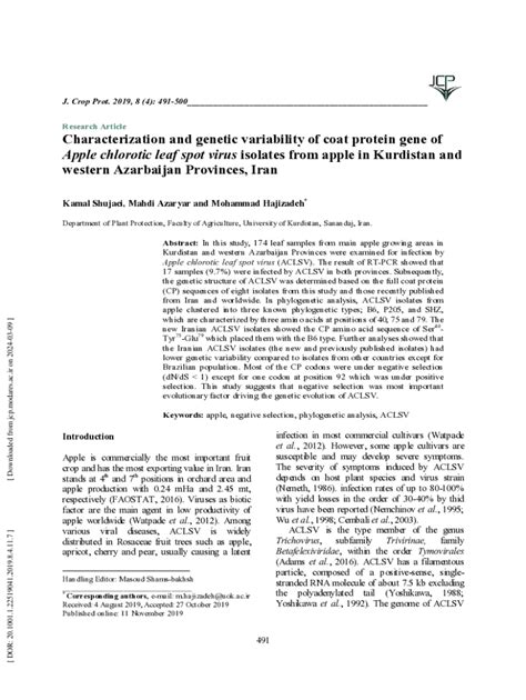 Fillable Online Jcp Modares Ac Genetic Variation Analysis Of Apple