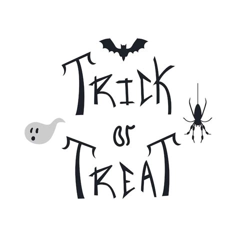 Premium Vector Trick Or Treat Halloween Hand Drawn Lettering With