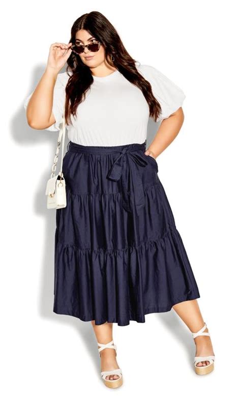 City Chic Navy Blue Smock Dress Evans