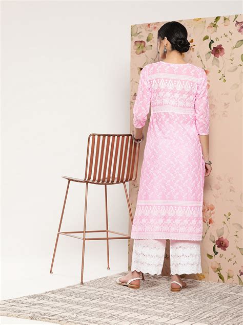 Libas Women Ethnic Motifs Embroidered Keyhole Neck Thread Work Kurta