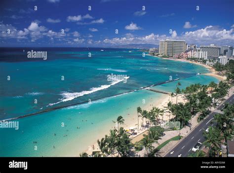 A Spectacular View Of Beautiful Waikiki Beach Kalakaua Ave In The