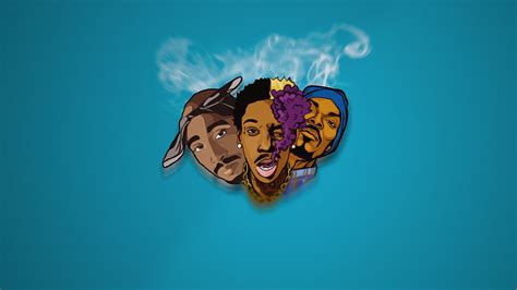 Tupac Shakur Wiz Khalifa Snoop Dogg Illustration Hd Wallpaper