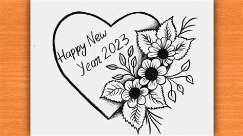 New Year's Drawings, Easy Flower Drawings, Heart Art, Happy New Year, Newyear, The Creator ...