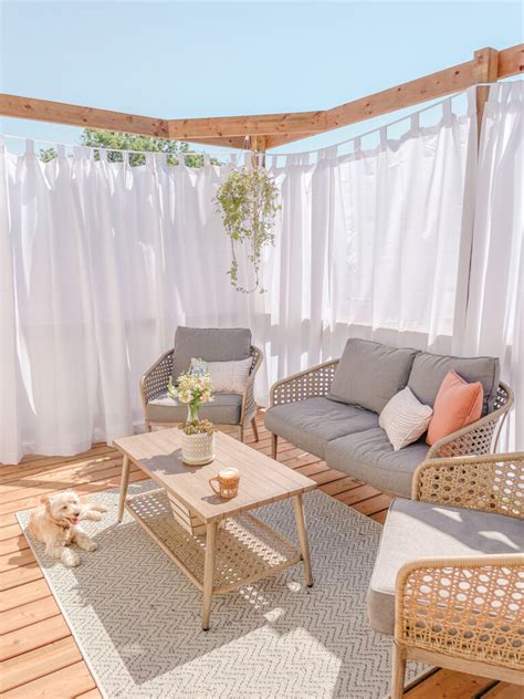 DIY Deck Privacy Idea – Outdoor Curtains - mikyla