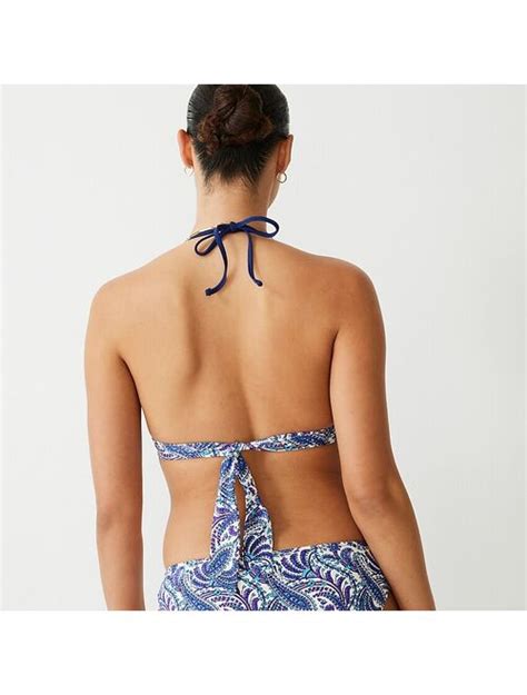 Buy J Crew Plunge Bikini Top In Purple Paisley Online Topofstyle