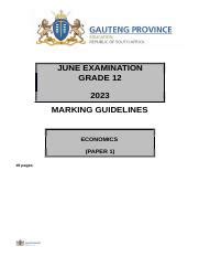 Official Gr Economics P Eng Memo Final Docx June Examination