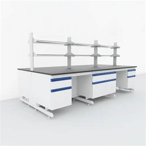 C Frame Hing Casework Lab Island Bench With Reagent Shelf China Lab