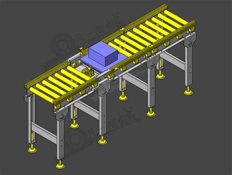 滚筒输送线流水线 组合滚轮输送机3d模型图下载凡一商城