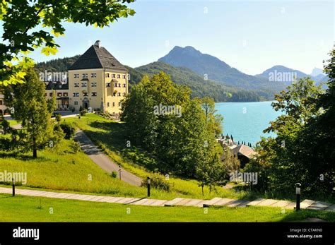 Castle hotel Fuschl, lake Fuschl, Salzburg-land, Austria Stock Photo ...