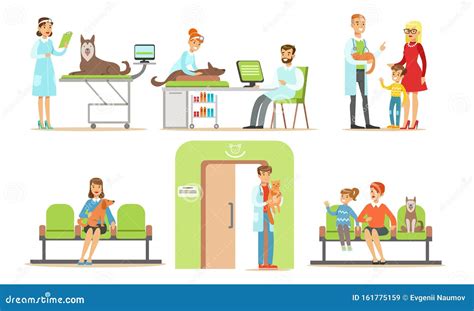 Trip To the Vet Cartoon Vector Illustration Stock Vector - Illustration