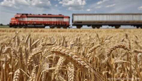 wheat field  distant train stable diffusion