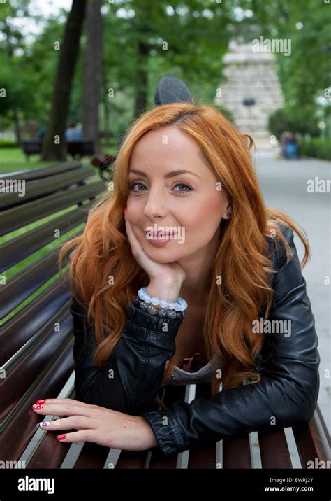 Blonde Girl On Park Bench Hi Res Stock Photography And Images Alamy