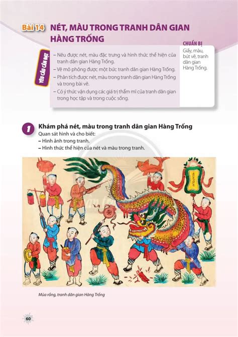 Sgk Scan Bài 14 Nét Màu Trong Tranh Dân Gian Hàng Trống Sách Giáo