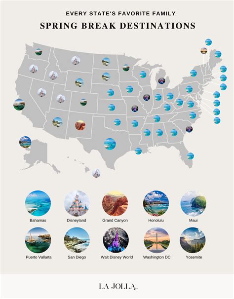 2022 Most Popular Spring Break Family Destinations In The US By State