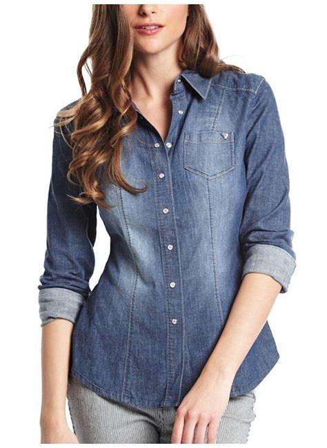 Kya Denim Shirt At Guess Denim Shirt Denim Shirts