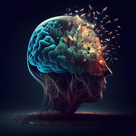 Human Head With Abstract Brain Mental Health Concept 3D Rendering