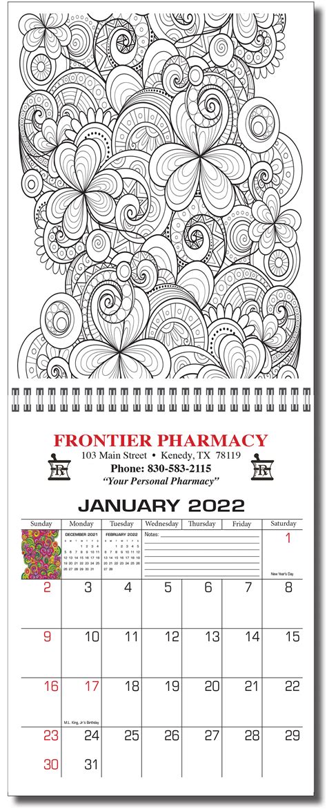 Printable Coloring Calendars