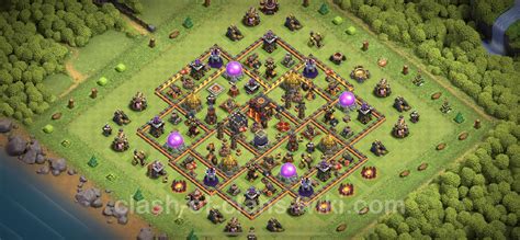 Best Anti 3 Stars Base Th10 With Link Hybrid Town Hall Level 10 Base Copy 256