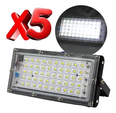 5 Reflector Lupa De 30w 50 Leds Ip65 Luz Blanca 127v Envío gratis