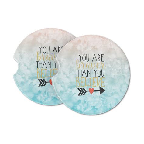 Custom Inspirational Quotes Sandstone Car Coasters - Set of 2 | YouCustomizeIt