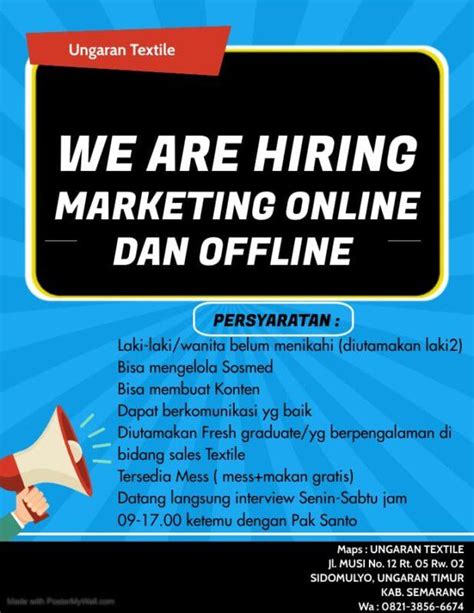 Lowongan Kerja Marketing Online Dan Offline Di Ungaran Textile