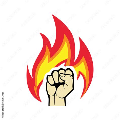 fire and hand illustration, a simple vector design Stock Vector | Adobe ...