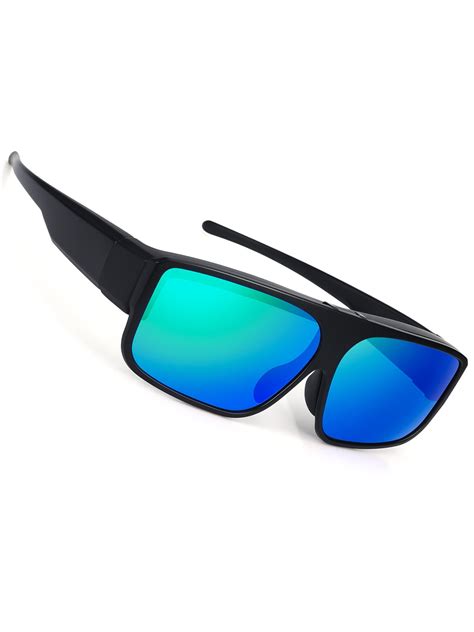 Tinhao Flip Up Sunglasses Fit Over Glasses For Men Women Polarized Shield Wrap Around Driving