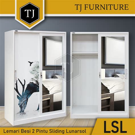 Jual Lunarsol Lemari Pakaian Besi Lemari Baju Minimalis Pintu Sliding