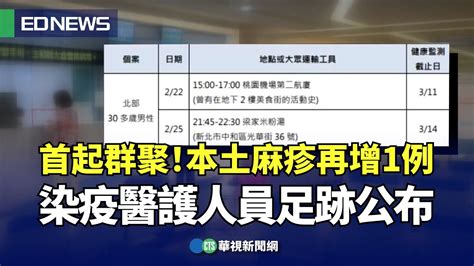 首起群聚！本土麻疹再增1例 染疫醫護人員足跡公布｜👍小編推新聞20240229 Youtube