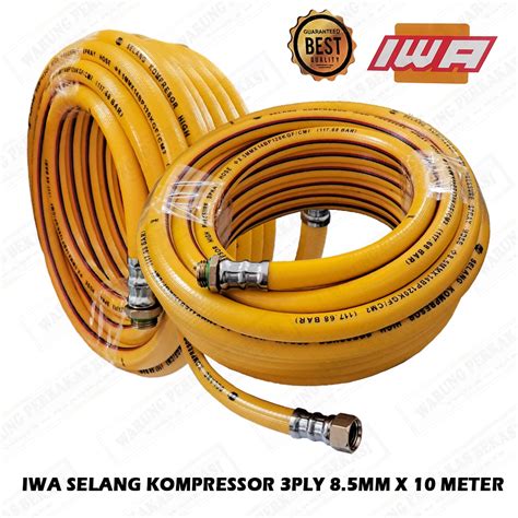 Jual IWA 10M Selang Angin Kompressor Kuning Panjang 10 Meter 3Ply