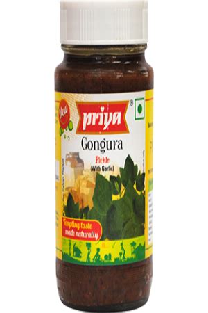 Priya Pickle Gongura Without Garlic Gm Bottle Priya Pickle