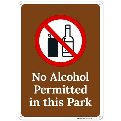 No Alcohol Permitted In This Park Sign