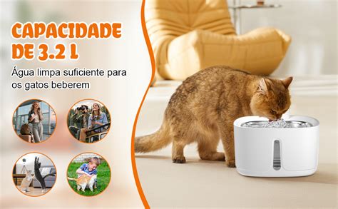 Melhor Bebedouro Para Gatos - bebedouro para gatos sem fio com sensor, 3,2 L fonte de água para ...