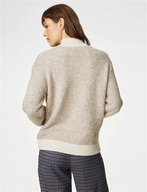 Textured Funnel Neck Jumper Mands Collection Mands