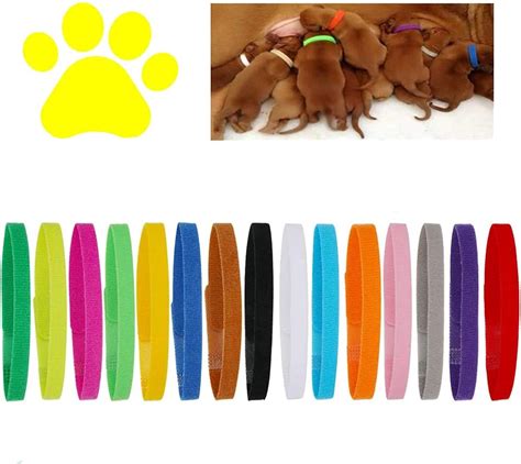 15pcs Puppy Id Collars Whelping Adjustable Soft Kitten And