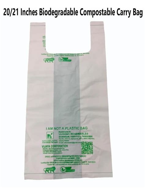 U Cut Printed 20 21 Inches Biodegradable Compostable Carry Bag At 170