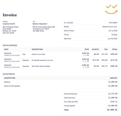 Free Attorney Invoice Template FREE 2024 Updated Bonsai