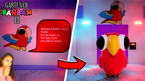 Garten Of Banban 3 PARROT JACO Secret Room JUMPSCARE YouTube