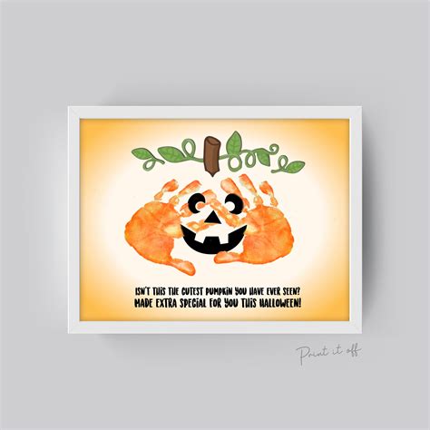 Cutest Pumpkin Handprint Keepsake Halloween Pumpkin Baby Toddler