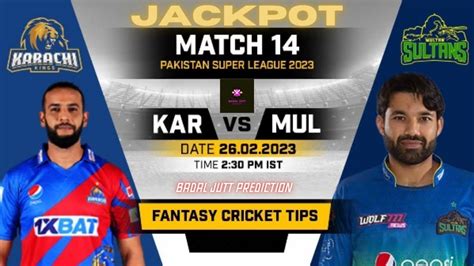 Ms Vs Krk Psl Th Match Prediction Multan Sultan Vs Karachi