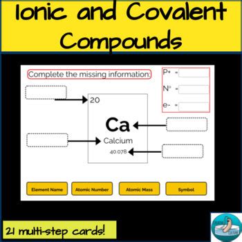 Ionic And Covalent Compounds Digital Task Cards Boom Cards Tpt