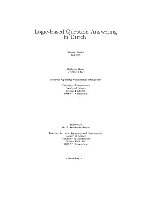 Fillable Online Staff Science Uva Logic Based Question Answering In